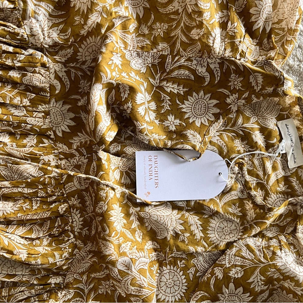 Daughters of India Kyra Midi Dress : Golden Palm